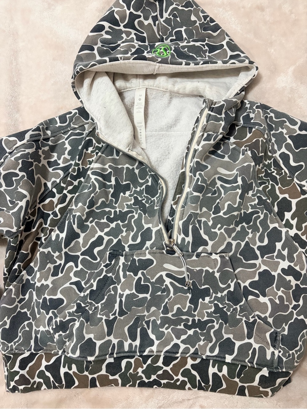 lululemon athletica Black, Gray, Brown Camo Teddy Half-Zip Jacket